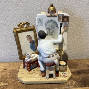 Vintage 1989 Norman Rockwell Triple Self Portrait Gorham Porcelain Figurine